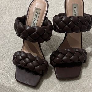 Steve Madden Dark Brown Braided Heels